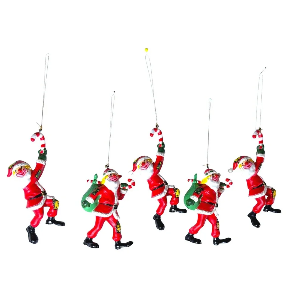 Vintage 1986 Enesco Santa Clown Ornaments‎ Lot of 5 Hong Kong Christmas Circus